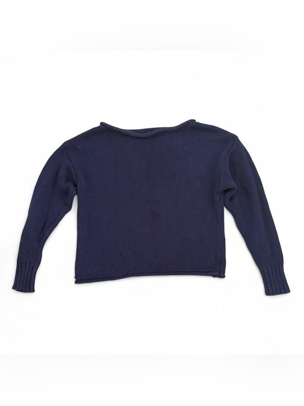 Wild Fable Navy Blue Knit Cropped Boatneck Rolled Edge Sweater Size XXS